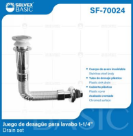 SF-70024 (Caja master 100)(MOQ 1 pz=1 bolsa) Juego de desague para fregadero 1-1/4 Drain set