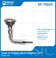 SF-70025 (Caja master 50)(MOQ 1 pz=1 bolsa) Juego de desague para fregadero 1-1/2 Drain set