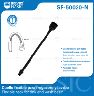 SF-50020-N (Caja master 30)(MOQ 1 pz=1 blíster) Cuello flexible para fregadero y lavabo