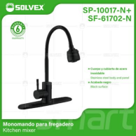 SP-10017-N+SF-61702-N (Caja master 10)(MOQ 1 pz=1 caja) Monomando para fregadero