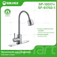 SP-10017+SF-61702-1 (Caja master 10)(MOQ 1 pz=1 caja) Monomando para fregadero