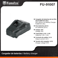 FU-91007 (Caja master 24)(MOQ  1 pz=1 caja) Cargador de baterias / Battery charger
