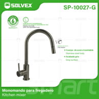SP-10027-G (Caja master 6)(MOQ 1 pz=1 caja) Monomando para fregadero (Copia)
