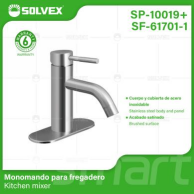 SP-10019+SF-61701-1 (Caja master 10)(MOQ 1 pz=1 caja) Monomando para lavabo (Copia)