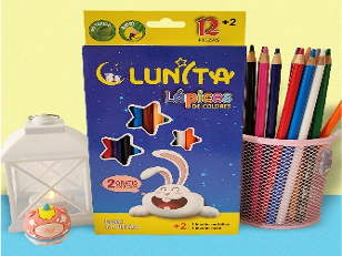 5001(Caja-288)LAPICES DE COLORES 
LUNITA 12+2 PZS