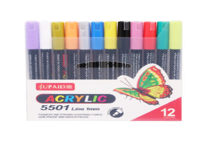 5501-12(Caja-96)PLUMON ACRÍLICO TIPO POSCA PASTEL 12 COLORES