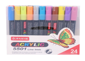 5501-24(Caja-48)PLUMON ACRÍLICO TIPO POSCA PASTEL 24 COLORES