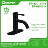SP-10019-N+SF-61701-N (Caja master 10)(MOQ 1 pz=1 caja) Monomando para lavabo (Copia)