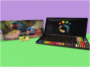 7102(Caja-36)LAPICES DE COLORES ADEKOLOR PREMIUM 24+4 PIEZAS CAJA METAL