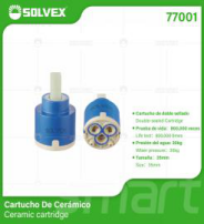 77001 (Caja master 100)(MOQ 1 pz=1 blíster) Cartucho De Cerámico Ceramic cartridge