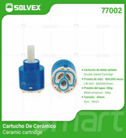 77002 (Caja master 100)(MOQ 1 pz=1 blíster) Cartucho De Cerámico Ceramic cartridge