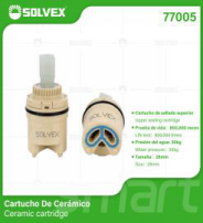 77005 (Caja master 100)(MOQ 1 pz=1 blíster) Cartucho De Cerámico Ceramic cartridge