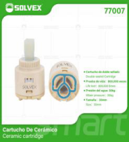 77007 (Caja master 100)(MOQ 1 pz=1 blíster) Cartucho De Cerámico Ceramic cartridge