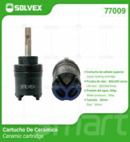77009 (Caja master 100)(MOQ 1 pz=1 blíster) Cartucho De Cerámico Ceramic cartridge