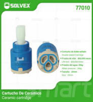 77010 (Caja master 100)(MOQ 1 pz=1 blíster) Cartucho De Cerámico Ceramic cartridge