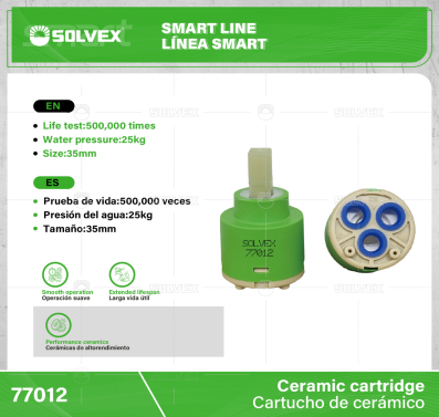 77012-(Caja master 1 CTN=100 SKU)-(MOQ 1 SKU)-Cartucho de cerámico
Cartucho de sellado sencillo