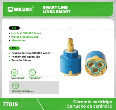 77019-(Caja master 1 CTN=100 SKU)-(MOQ 25 SKU)-Cartucho de cerámico
Derivador