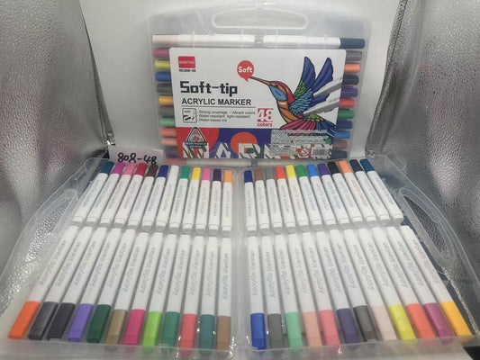 808-48 MARCADOR ACRÍLICO 48COLOR PUNTA PINCEL  (30pz/caja)