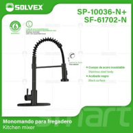 SP-10036-N+SF-61702-N (Caja master 6)(MOQ 1 pz=1 caja) Monomando para fregadero (Copia)