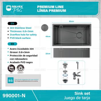 990001-N-(Caja master 1 CTN=1 SKU)-(MOQ 1 SKU)-Acero Inoxidable 304
Tamaño: 82*45*22cm