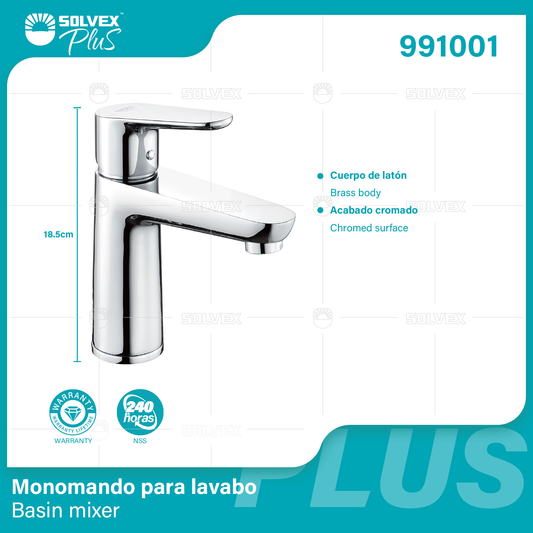 991001 (Caja master 5)(MOQ 1 pz=1 caja) Monomando para lavabo Basin mixer