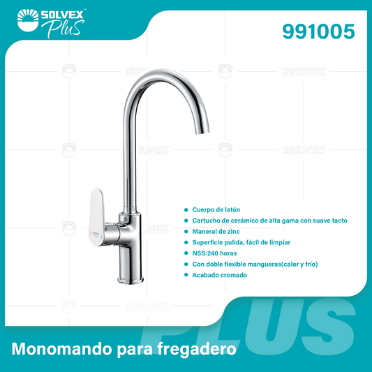 991005-(Caja master 1 CTN=5 SKU)-(MOQ 1 SKU)-Monomando para fregadero
Cuerpo de latón