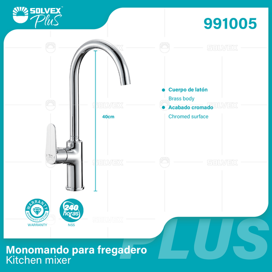 991005 (Caja master 5)(MOQ 1 pz=1 caja) Monomando para fregadero Kitchen mixer