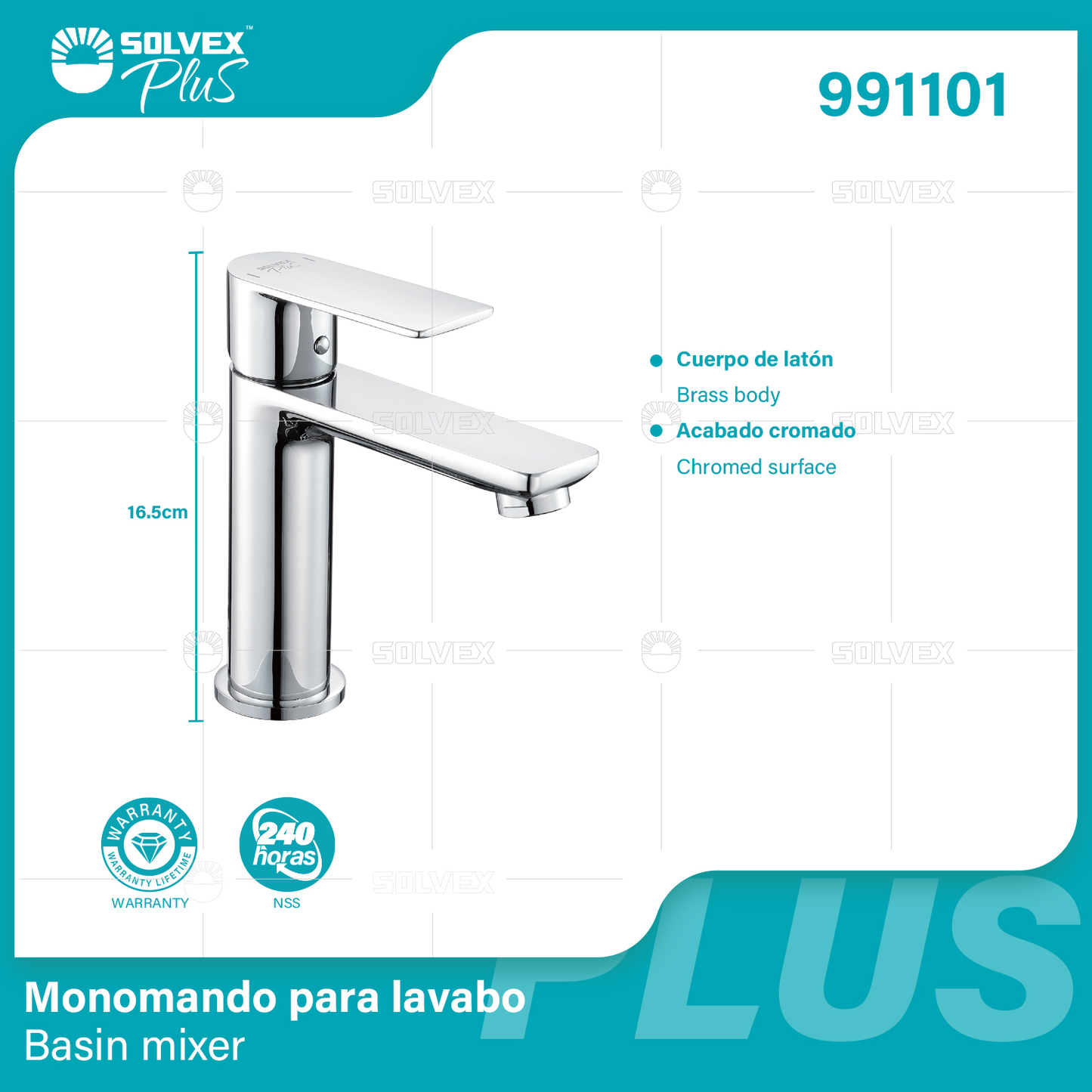991101 (Caja master 5)(MOQ 1 pz=1 caja) Monomando para lavabo Basin mixer