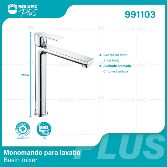 991103 (Caja master 5)(MOQ 1 pz=1 caja) Monomando para lavabo Basin mixer