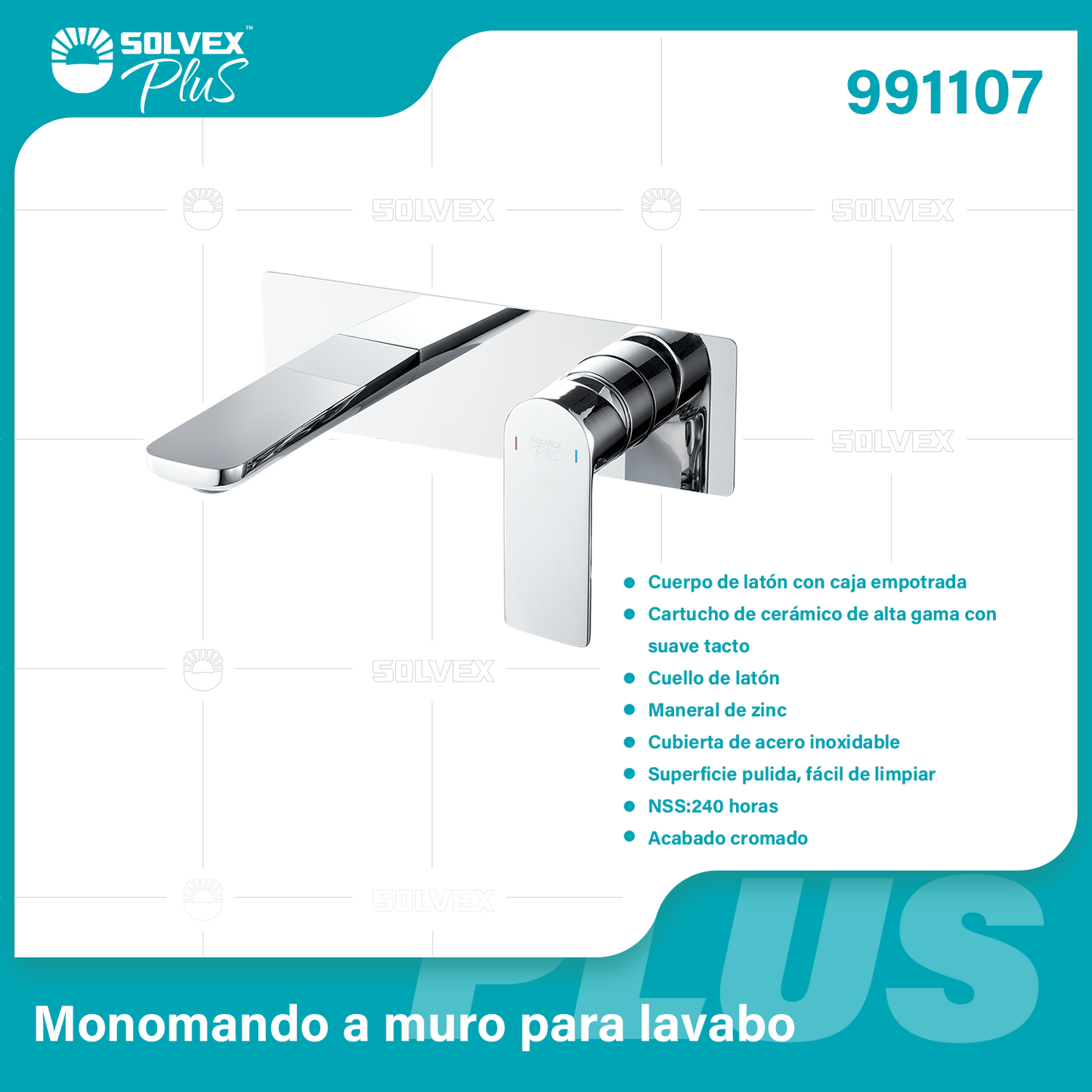 991107-(Caja master 1 CTN=6 SKU)-(MOQ 1 SKU)-Monomando a muro para lavabo
Cuerpo de latón con caja empotrada