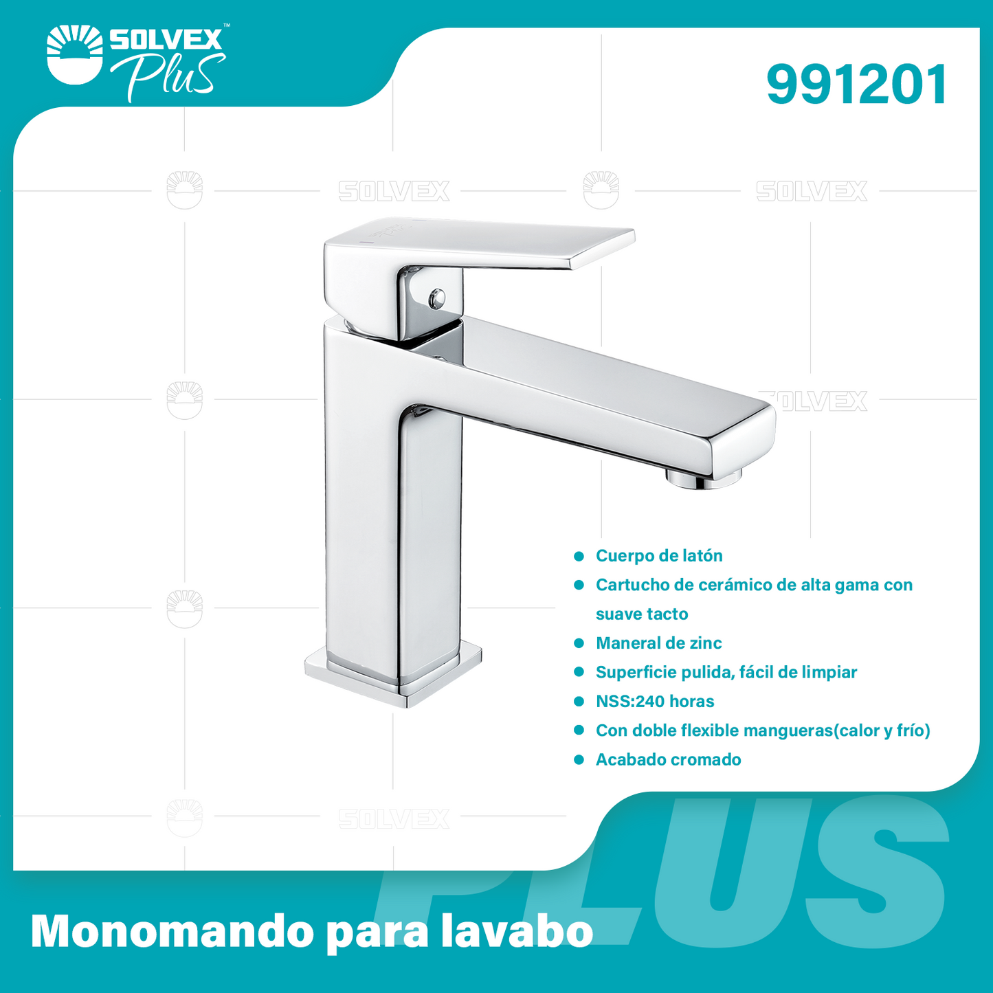 991201-(Caja master 1 CTN=5 SKU)-(MOQ 1 SKU)-Monomando para lavabo
Cuerpo de latón