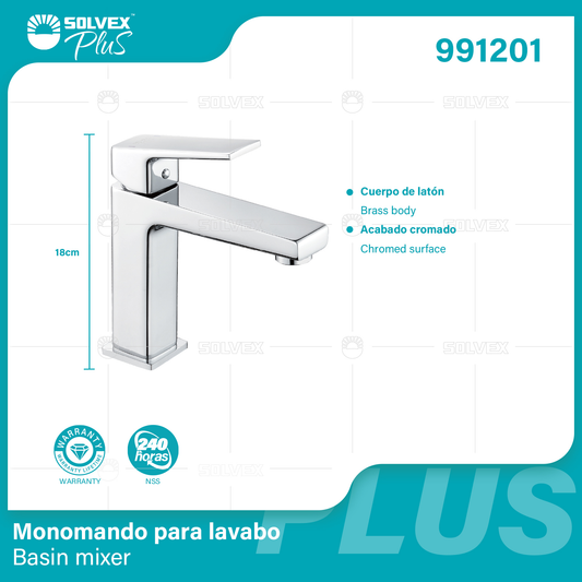 991201 (Caja master 5)(MOQ 1 pz=1 caja) Monomando para lavabo Basin mixer