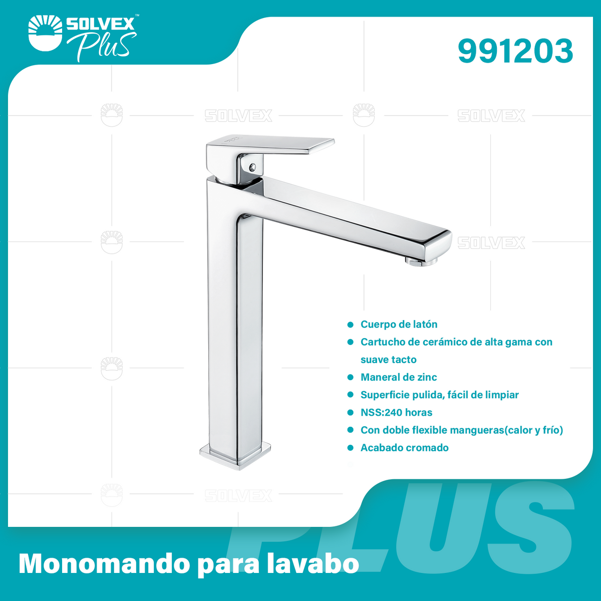 991203-(Caja master 1 CTN=5 SKU)-(MOQ 1 SKU)-Monomando para lavabo
Cuerpo de latón