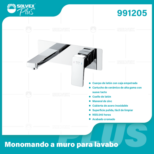 991205-(Caja master 1 CTN=6 SKU)-(MOQ 1 SKU)-Monomando a muro para lavabo
Cuerpo de latón con caja empotrada
