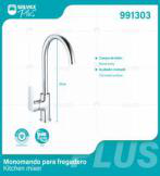 991303 (Caja master 5)(MOQ 1 pz=1 caja) Monomando para fregadero Kitchen mixer