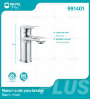 991401 (Caja master 5)(MOQ 1 pz=1 caja) Monomando para lavabo Basin mixer
