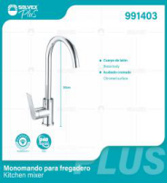 991403 (Caja master 5)(MOQ 1 pz=1 caja) Monomando para fregadero Kitchen mixer