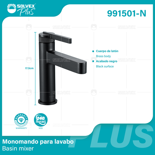 991501-(Caja master 1 CTN=5 SKU)-(MOQ 1 SKU)-Monomando para lavabo
Cuerpo de latón