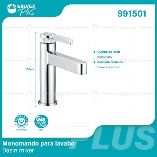 991501 (Caja master 5)(MOQ 1 pz=1 caja) Monomando para lavabo Basin mixer