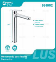 991602 (Caja master 5)(MOQ 1 pz=1 caja) Monomando para lavabo Basin mixer