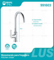991603 (Caja master 5)(MOQ 1 pz=1 caja) Monomando para fregadero Kitchen mixer