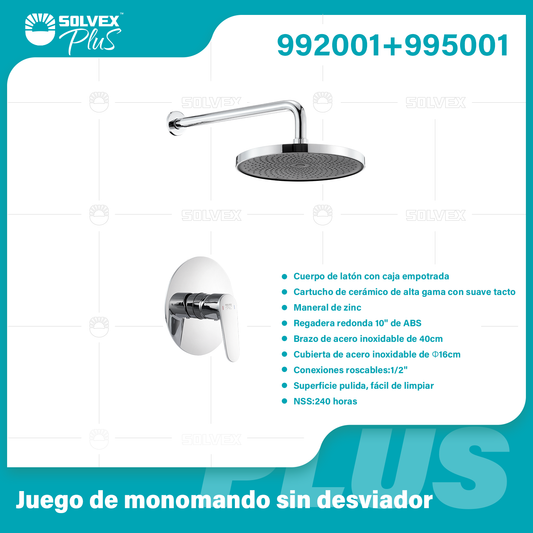 992001+995001-(Caja master 1 CTN=6 SKU)-(MOQ 1 SKU)-Juego de monomando sin desviador
Cuerpo de latón con caja empotrada