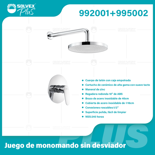 992001+995002-(Caja master 1 CTN=6 SKU)-(MOQ 1 SKU)-Juego de monomando sin desviador
Cuerpo de latón con caja empotrada