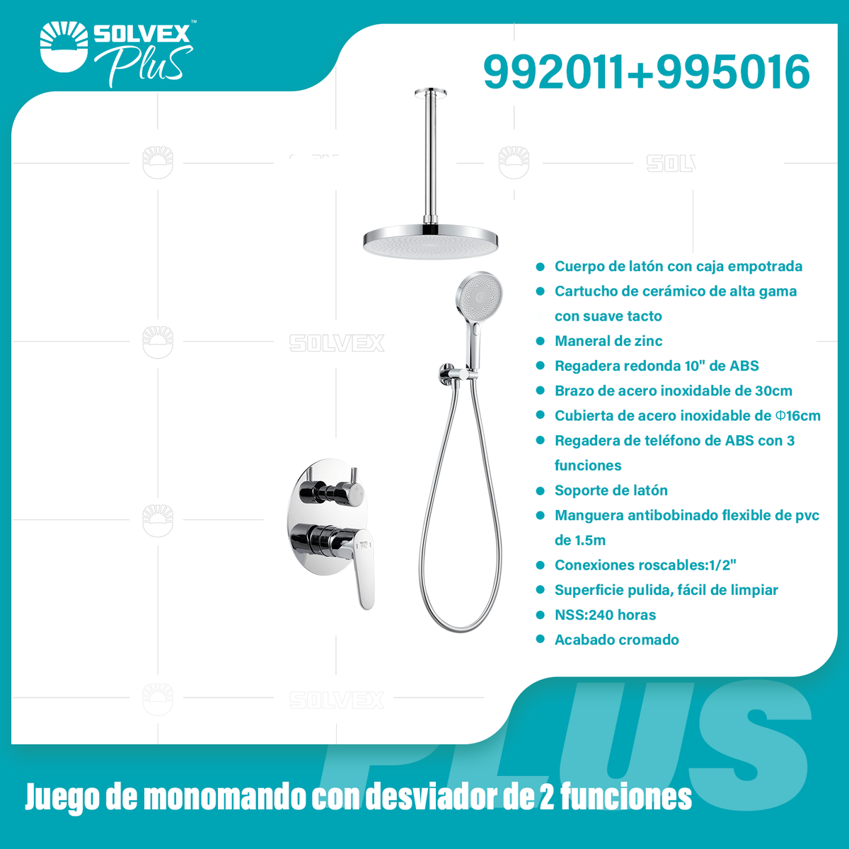 992011+995016-(Caja master 1 CTN=6 SKU)-(MOQ 1 SKU)-Juego de monomando con desviador de 2 funciones
Cuerpo de latón con caja empotrada