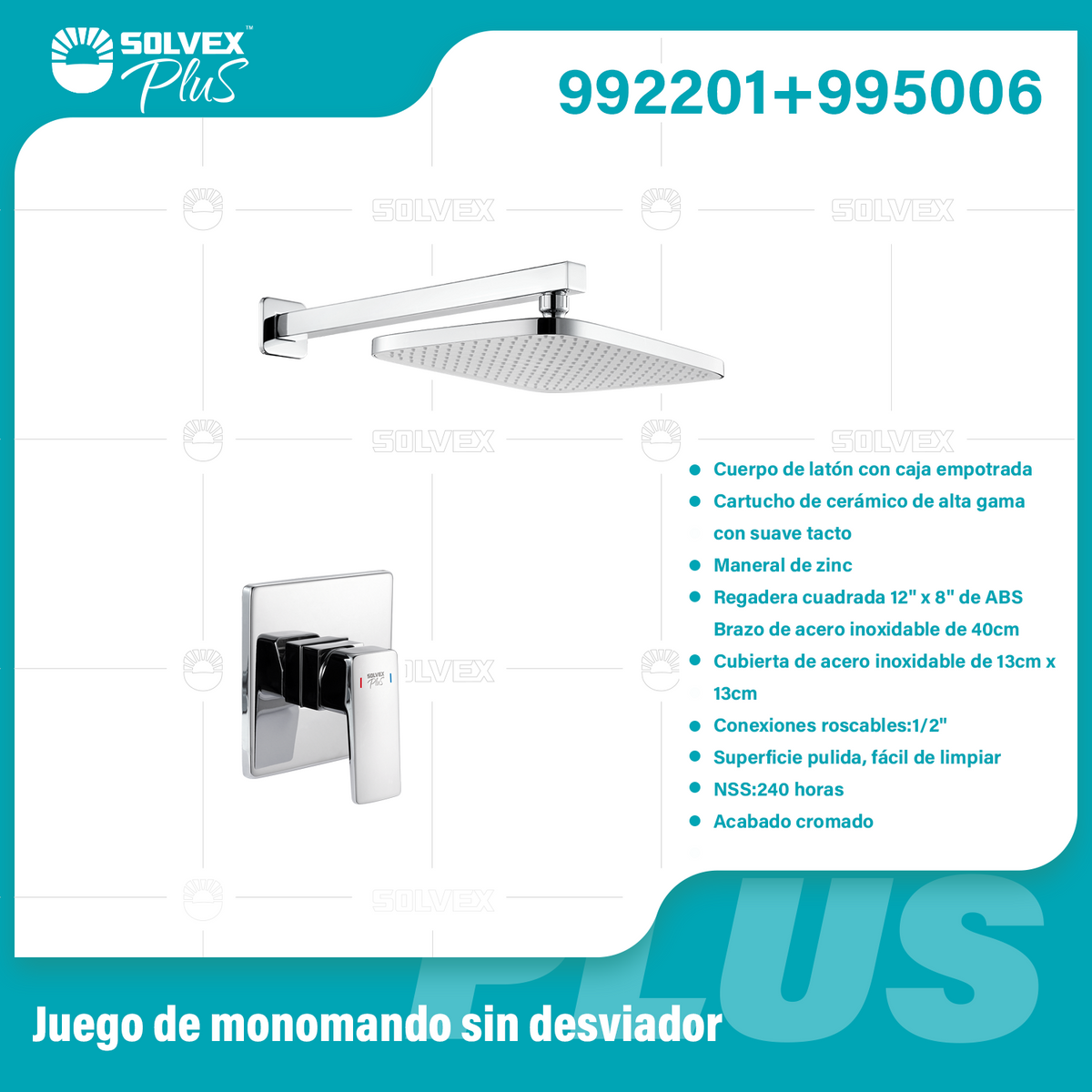 992201+995006-(Caja master 1 CTN=6 SKU)-(MOQ 1 SKU)-Juego de monomando sin desviador
Cuerpo de latón con caja empotrada