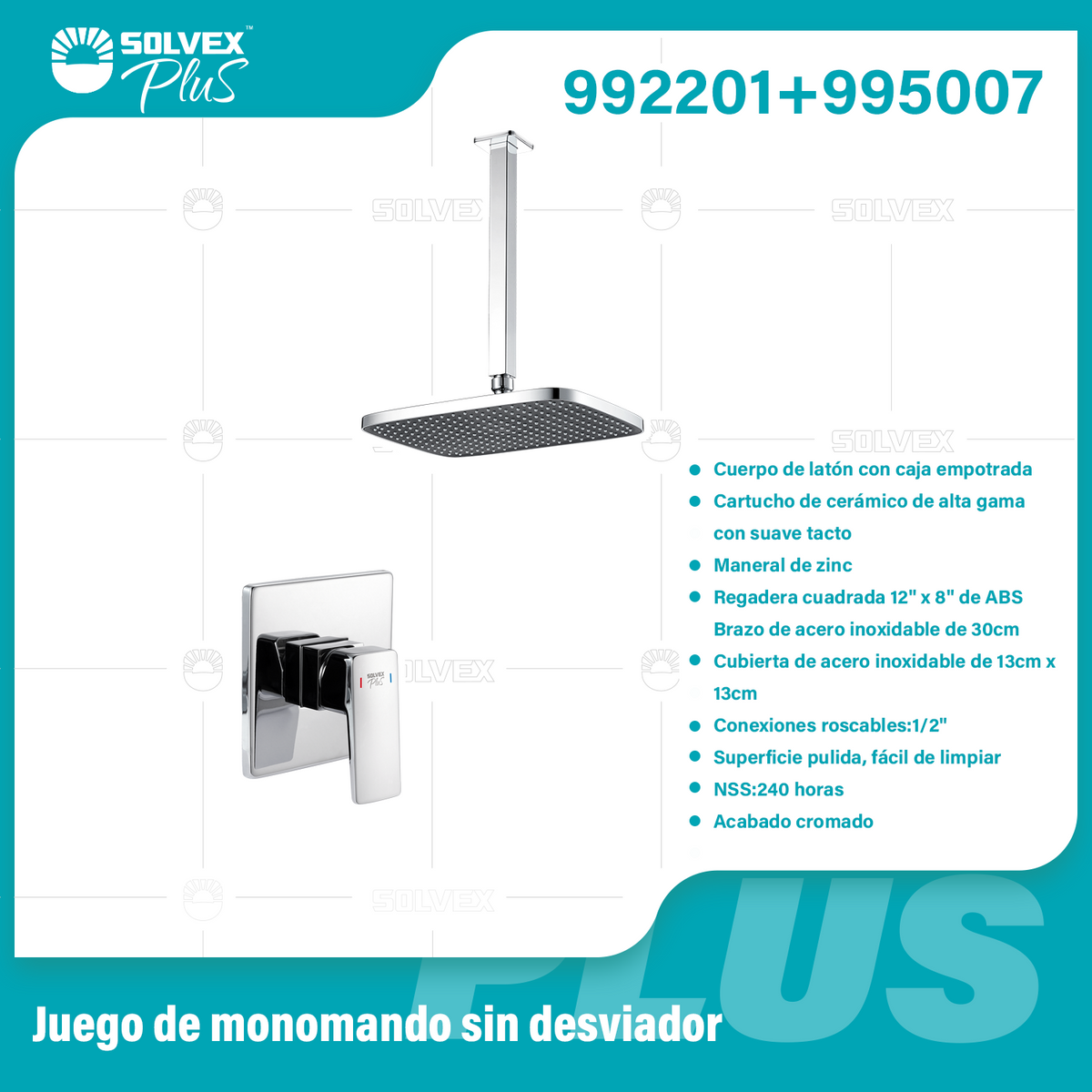 992201+995007-(Caja master 1 CTN=6 SKU)-(MOQ 1 SKU)-Juego de monomando sin desviador
Cuerpo de latón con caja empotrada