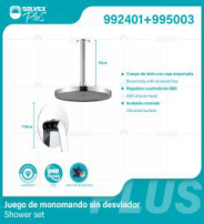 992401+995003 (Caja master 6+6)(MOQ 1 pz/ caja+1 juego/ caja=1 juego) Juego de monomando sin desviador Shower set