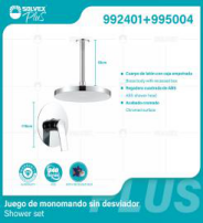 992401+995004 (Caja master 6+6)(MOQ 1 pz/ caja+1 juego/ caja=1 juego) Juego de monomando sin desviador Shower set
