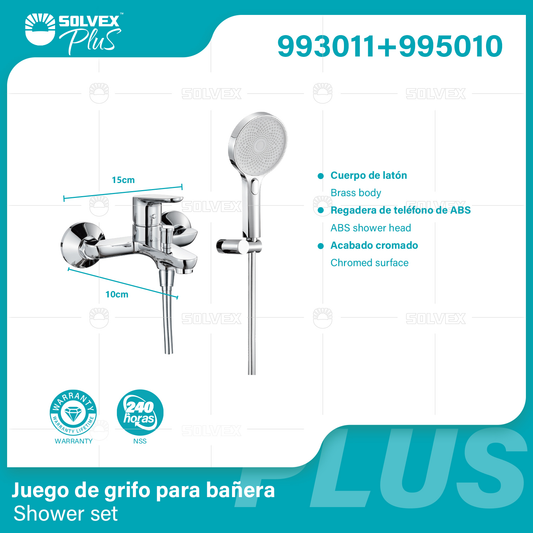 993011+995010 (Caja master 6+6)(MOQ 1 pz/ caja+1 juego/ caja=1 juego) Juego de grifo para banera Shower set