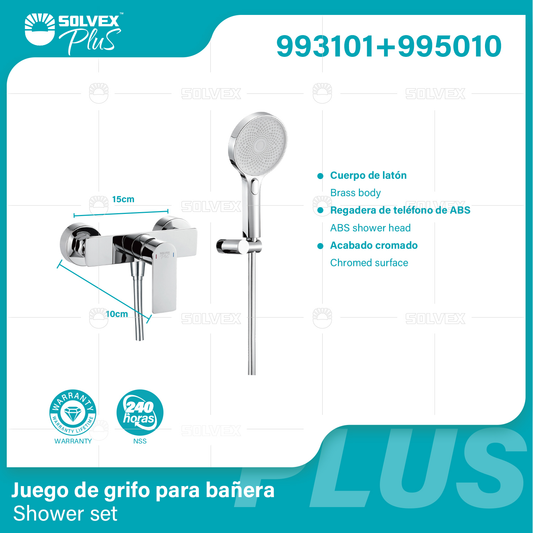 993101+995010 (Caja master 6+6)(MOQ 1 pz/ caja+1 juego/ caja=1 juego) Juego de grifo para banera Shower set